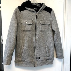 GUC Boys Sherpa Lined zip up 4 pocket hooded jacket